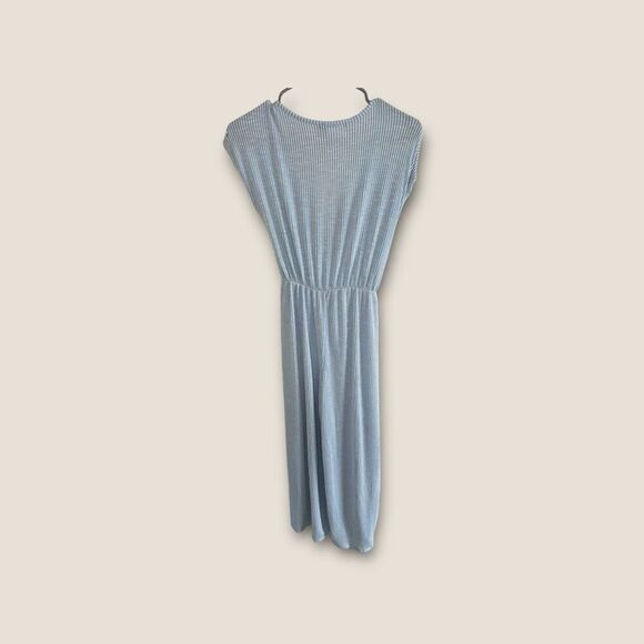 Caution to The Wind Jumpsuit Romper Small Blue Striped Beachy Flowy - Picture 2 of 4